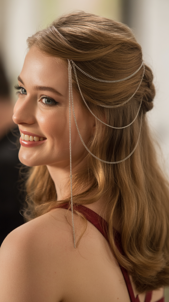 Half-Up with Chain Accessories