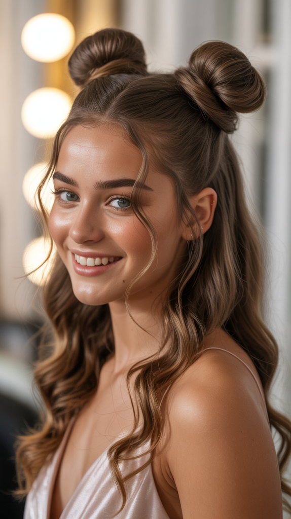 Half-Up with Space Buns