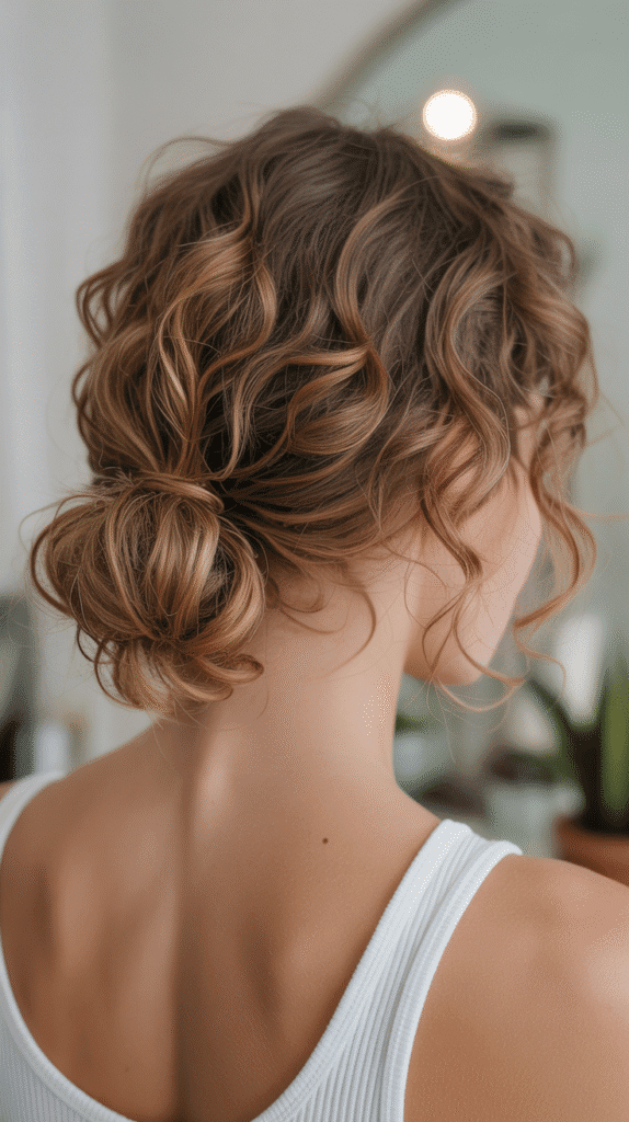 Low Messy Curly Bun