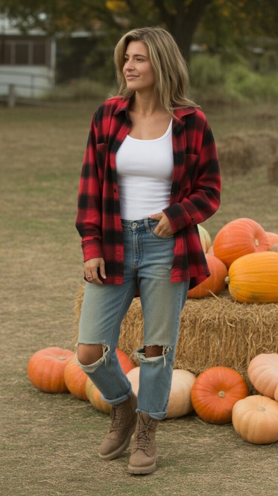 32 Chic Casual Fall Outfits for Women in Their 30s 10 The Plaid Shirt Styling Options