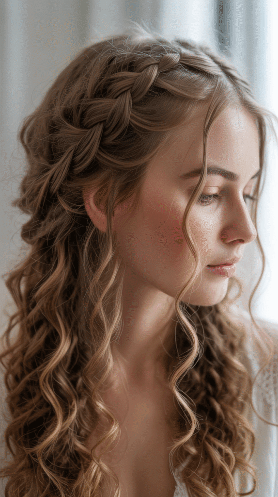 Top 27+ Slimming Hairstyles For Round Faces to Boost Confidence 21 Waterfall Braid with Volume