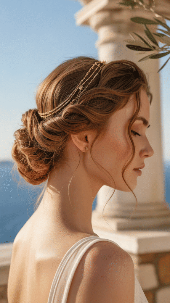 Best 30+ Wedding Hairstyles for Long Curly Hair 14 Grecian-Inspired Curly Updo