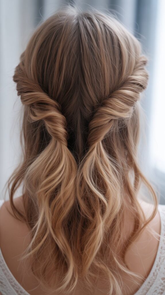 30 Cute Simple Hairstyles You Can Do in Under 5 Minutes 29 The Half-Up Twist