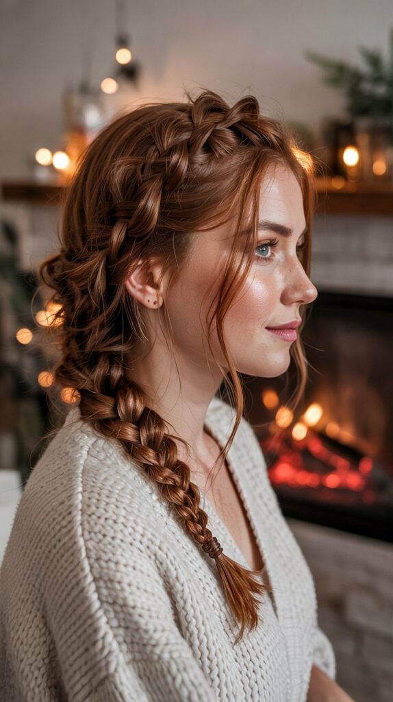33 Easy Winter Hair Braids You'll Love 4 Messy Side Braid