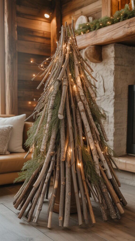 Best 30 Beautiful Wooden Christmas Trees to Try This Year 10 Twig and Small Branch Bundle Tree