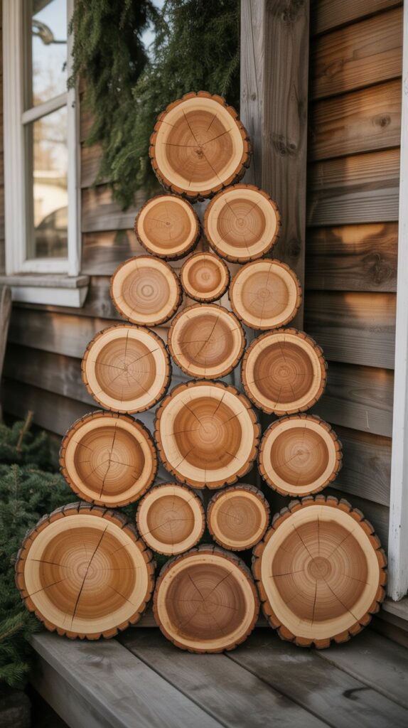 36 Wooden Christmas Trees for Your Front Porch Décor 35 Rustic Cross-Section Christmas Trees