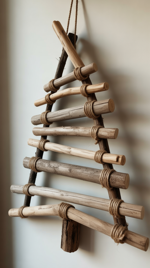 Driftwood and Rope Wall Hanging Tree