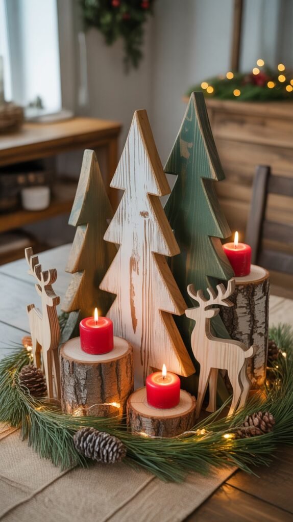  Rustic Wooden Christmas Centerpieces