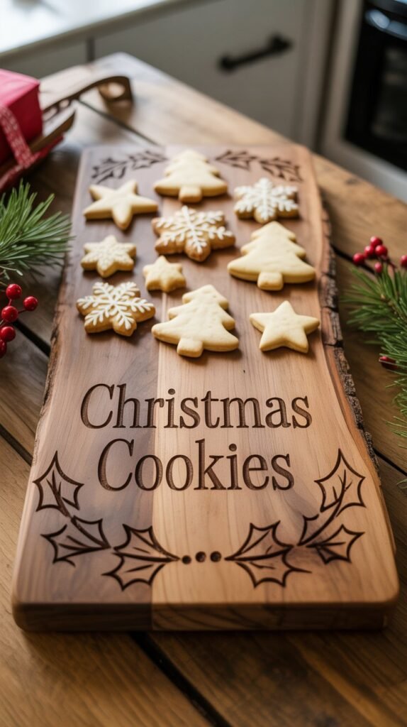 Wooden Christmas Cookie Serving Boards