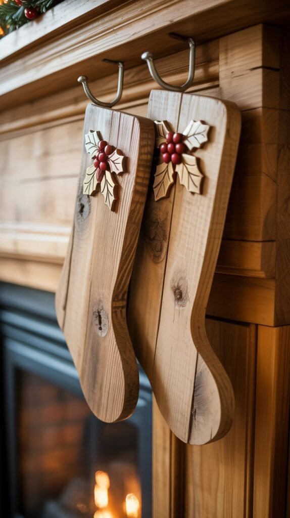 Wooden Christmas Stocking Holders