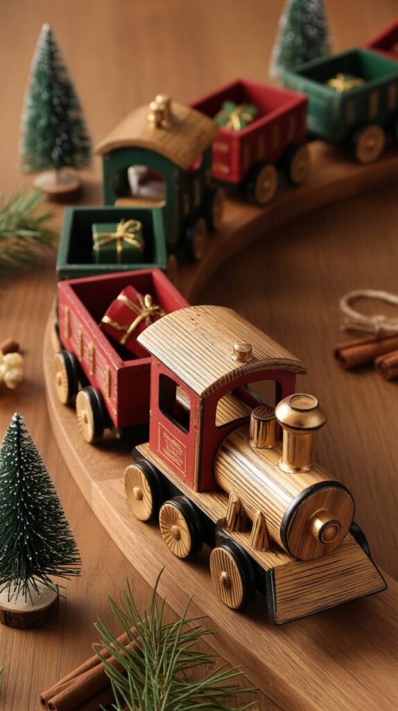 Wooden Christmas Train Sets