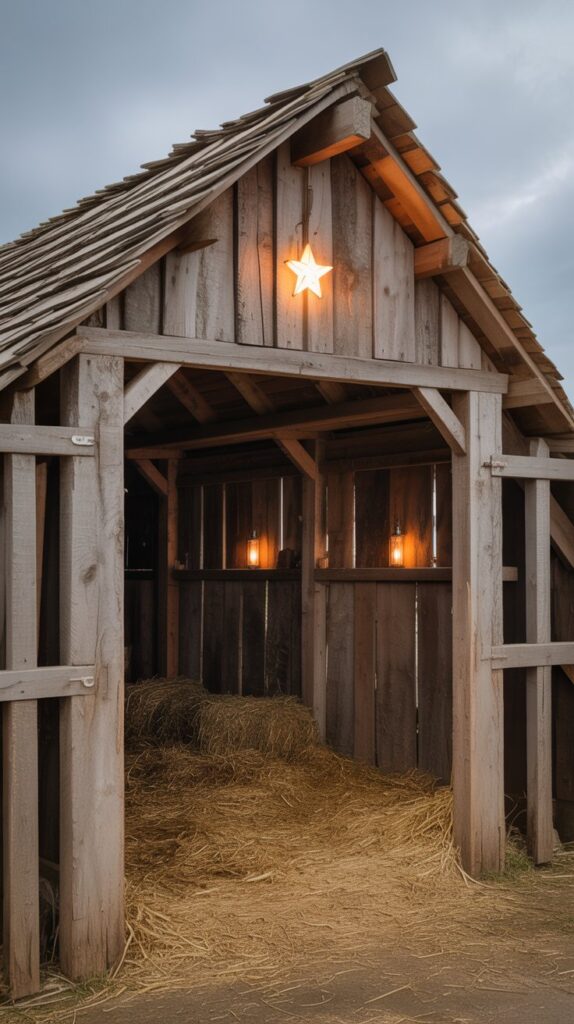 33 Profitable Rustic Christmas Wood Crafts for 2025 12 Rustic Wooden Nativity Stable Structures