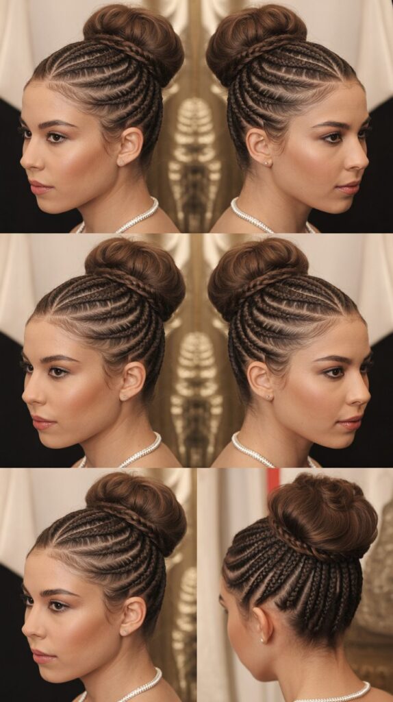 30 Best Cornrow Hairstyles for Kids with Natural Hair 15 Cornrow Updo