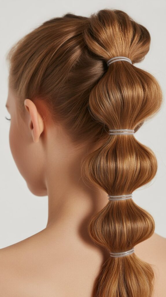 30 Braided Greasy Hair Hairstyles to Try 24 Bubble Braid Ponytail