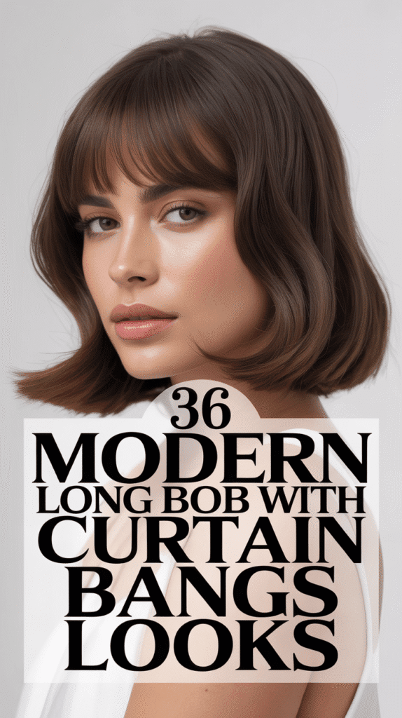Modern Long Bob with Curtain Bangs Looks