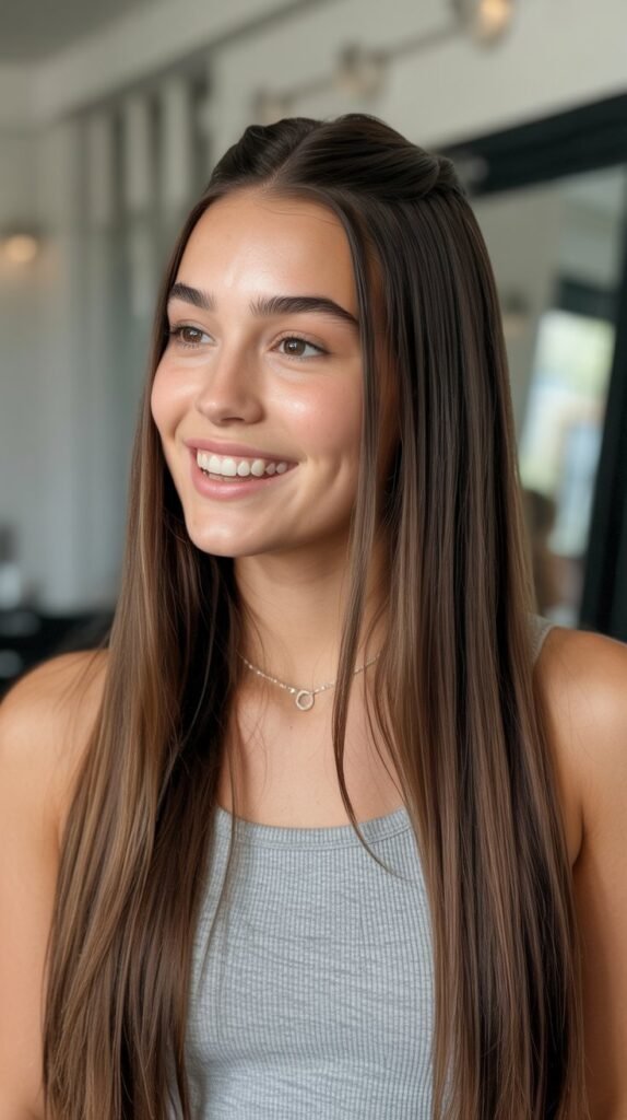 Straight Half-Up Half-Down