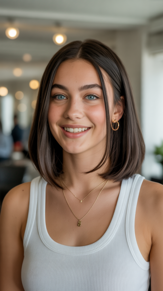 Sleek Middle-Parted Lob