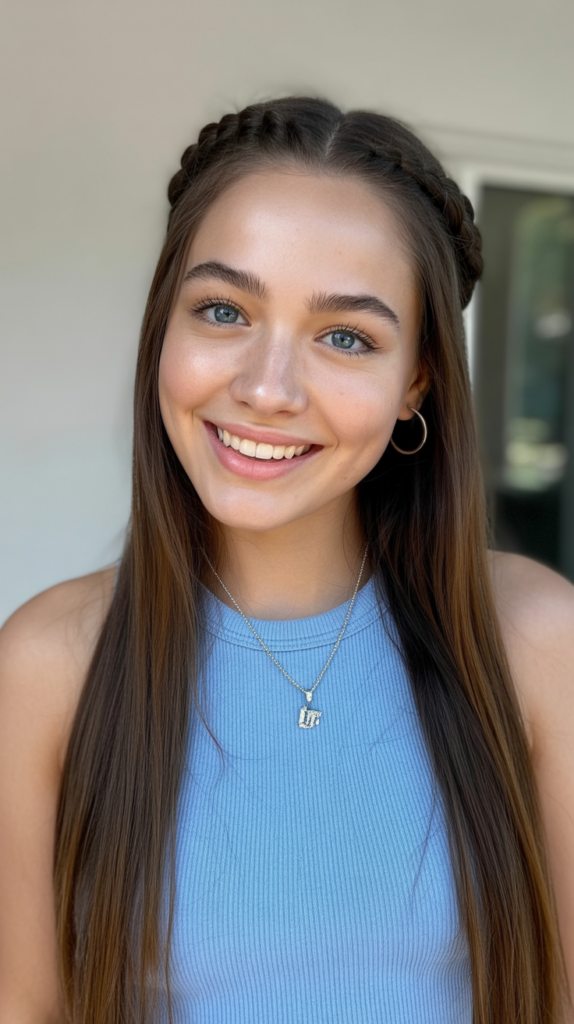 Straight Hair with Baby Braids