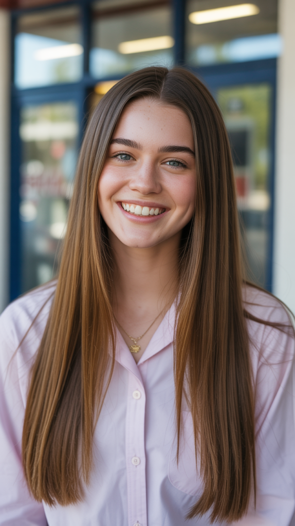 Classic Sleek Middle Part