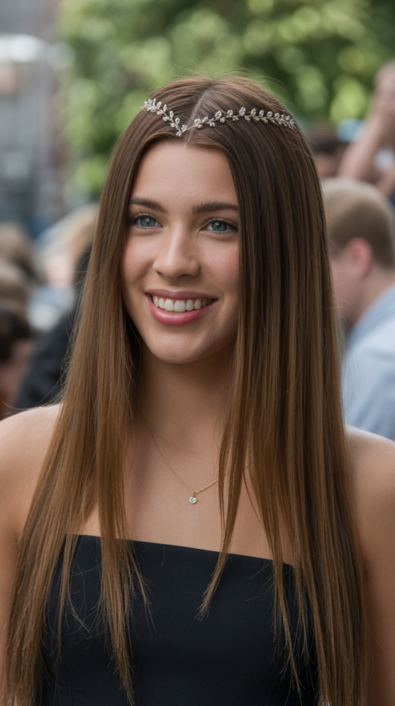 Straight Hair with Zigzag Part