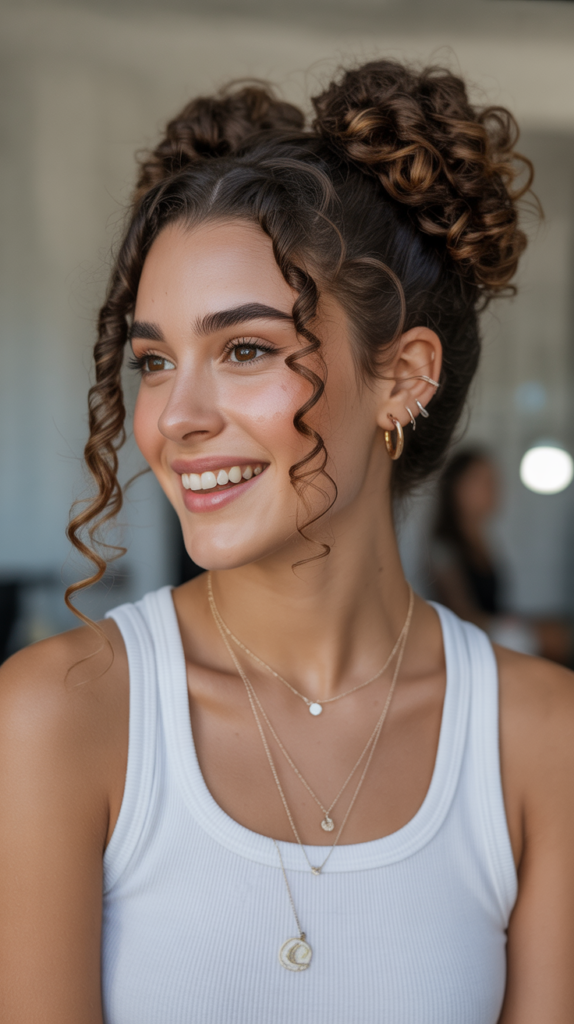 Space Buns with Curls