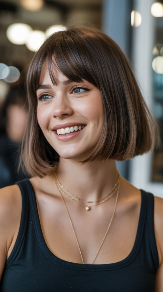 Baby Bangs with Straight Bob