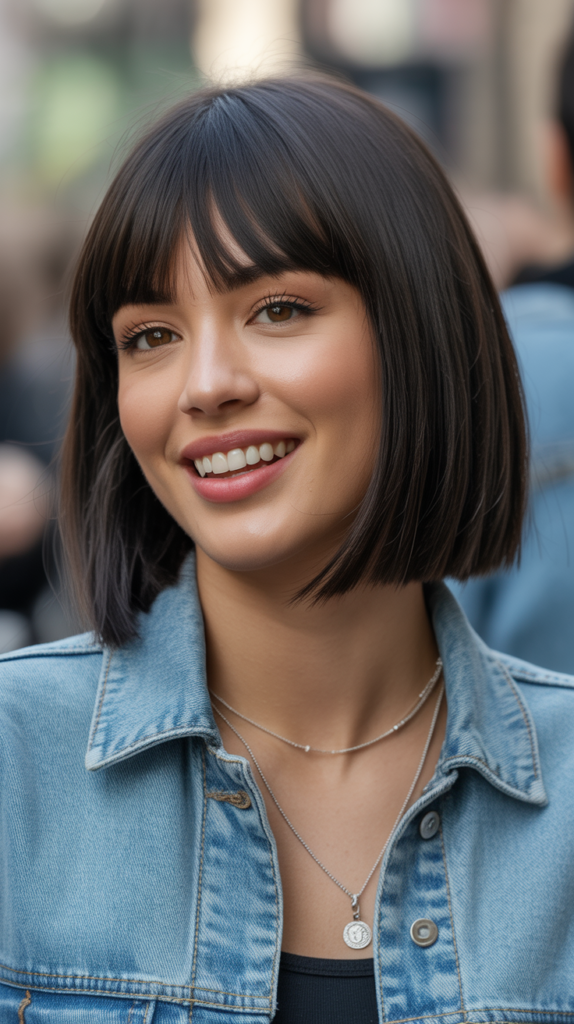Micro Bangs with Sleek Straight Bob