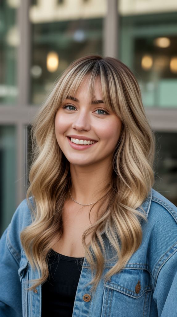 Blonde Highlights with Bangs