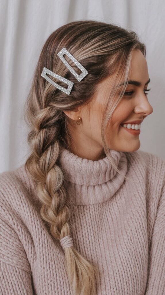 Pull-Through Braid with Sparkle Clips