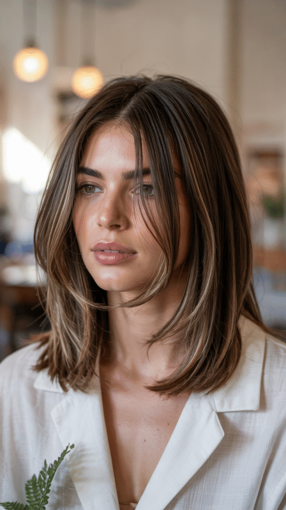 Layered Long Bob with Textured Ends