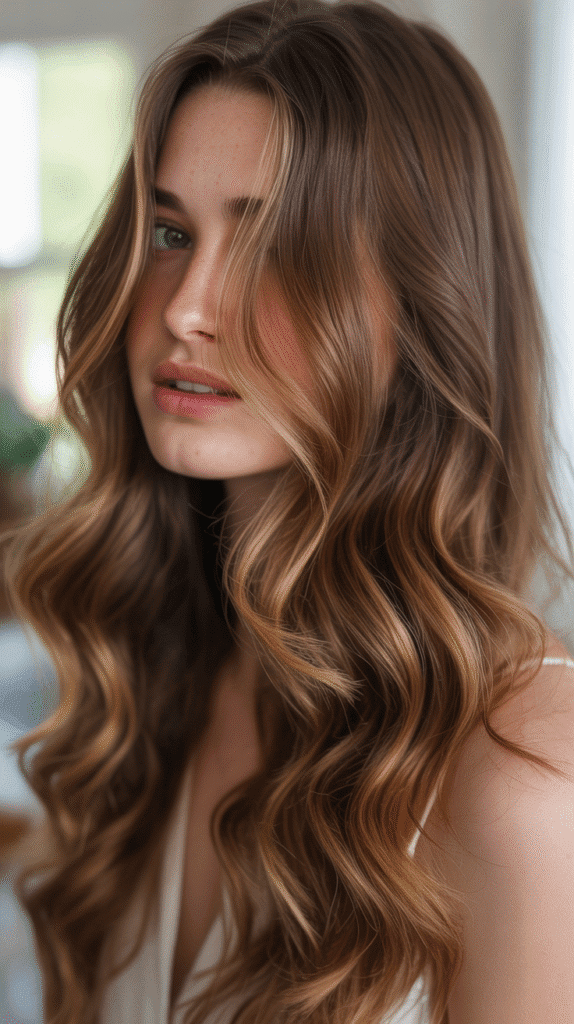 Caramel Babylights on Soft Brown Waves