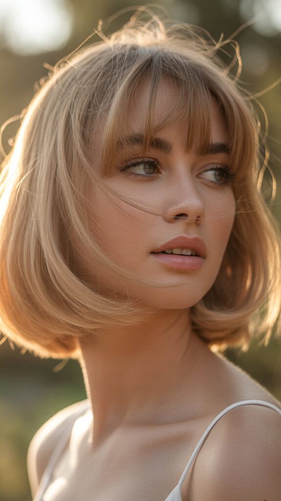 36 Stunning French Bob Haircuts With Bangs for Instant Fashion Edge 28 French Bob With Feathered Curtain Bangs
