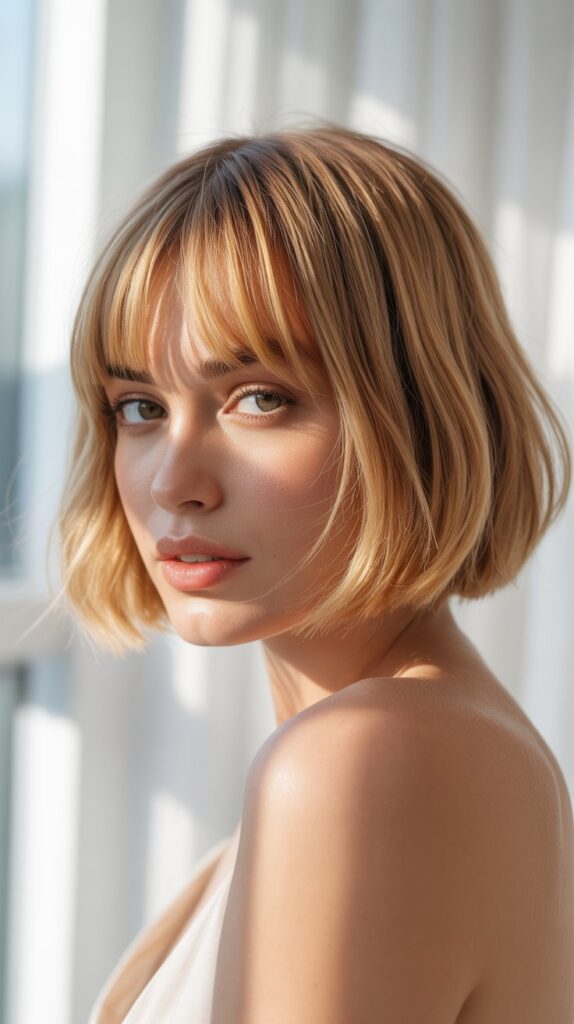 Choppy Bob with Curtain Bangs