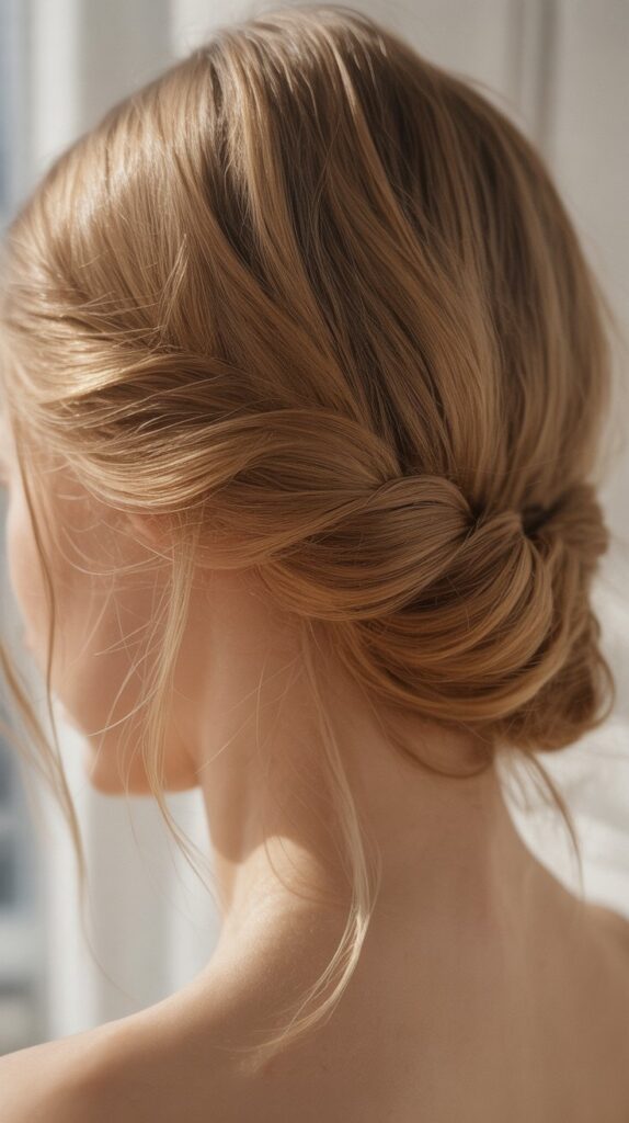 30 Easy and Quick Greasy Hair Hairstyles 19 . Twisted Half-Up Style