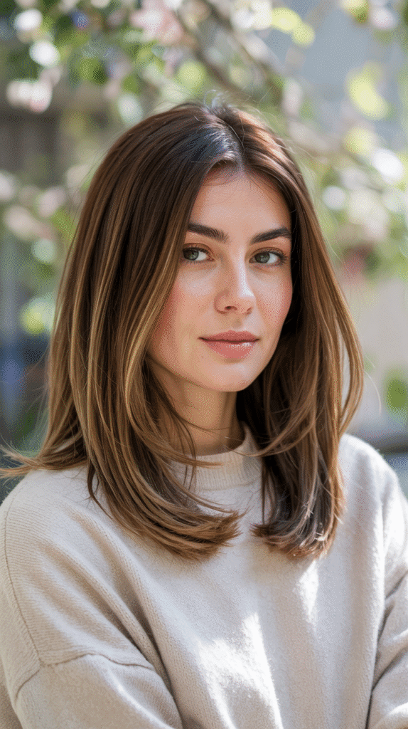 Layered Long Bob with Subtle Ombre