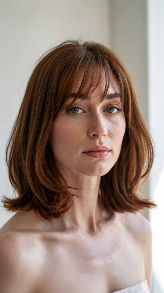 30 Stunning Long Bob with Layers and Curtain Bangs 28 Long Bob with Layered Angles and Curtain Bangs for Square Faces