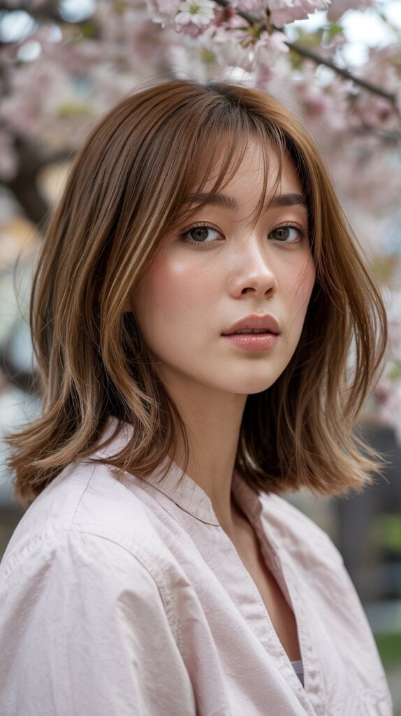30 Stunning Long Bob with Layers and Curtain Bangs 19 Long Bob with Layered Framing and Curtain Bangs for Thick Hair