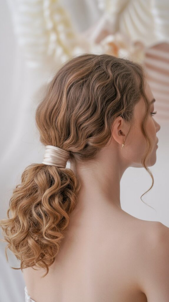  Loose Low Ponytail with Wrapped Base