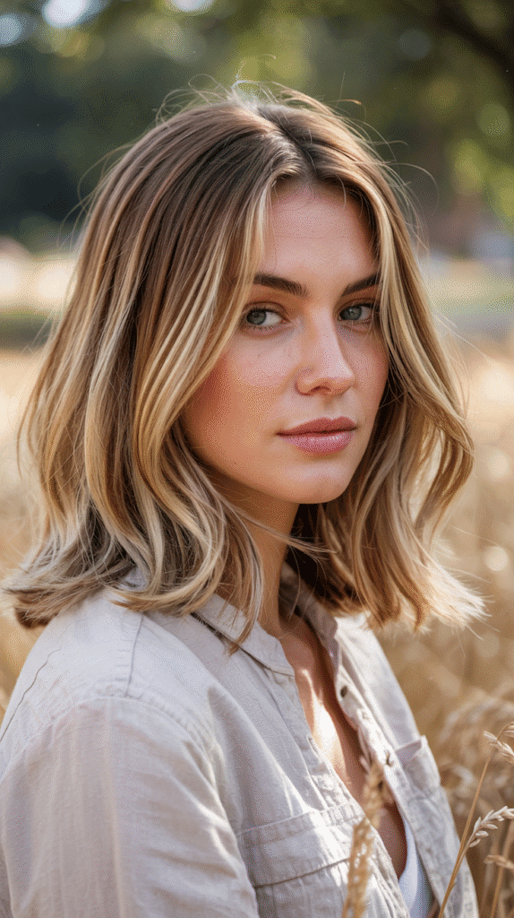 Layered Long Bob with Babylights