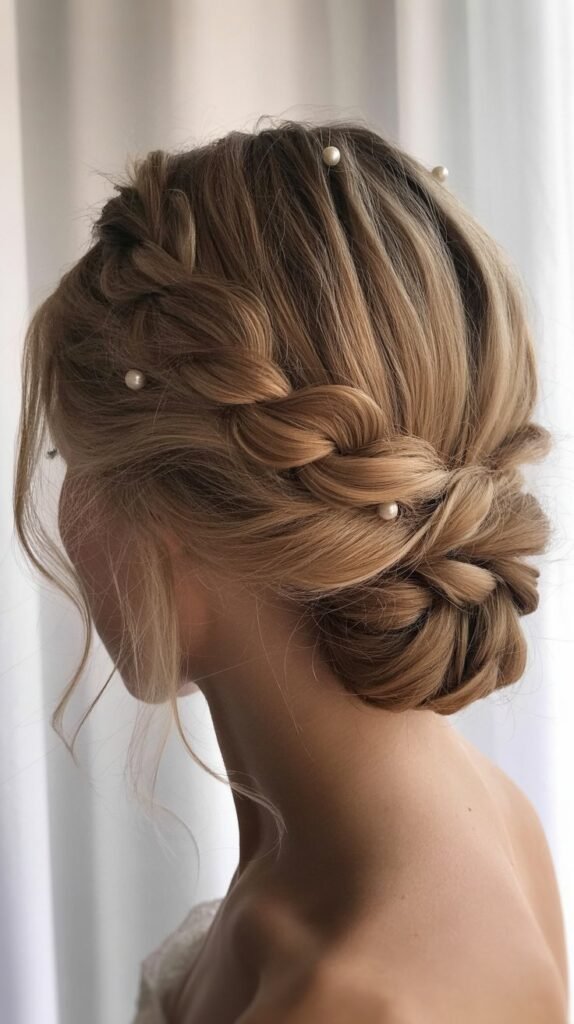 Twisted Half-Crown with Curtain Bangs