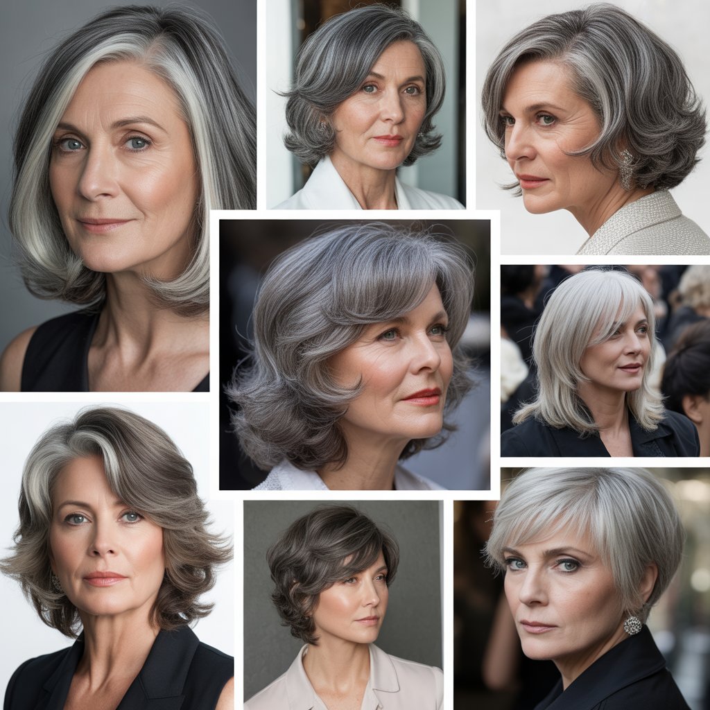 Celebrity Inspiration: Gray Hair Lowlights on Public Figures