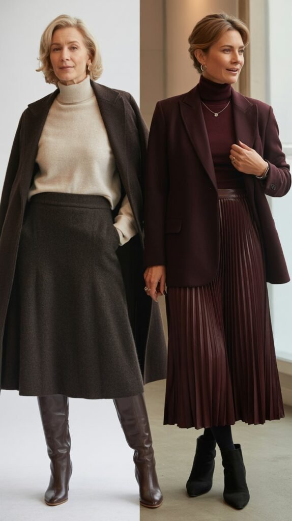  Midi Skirt with Boots Sophistication