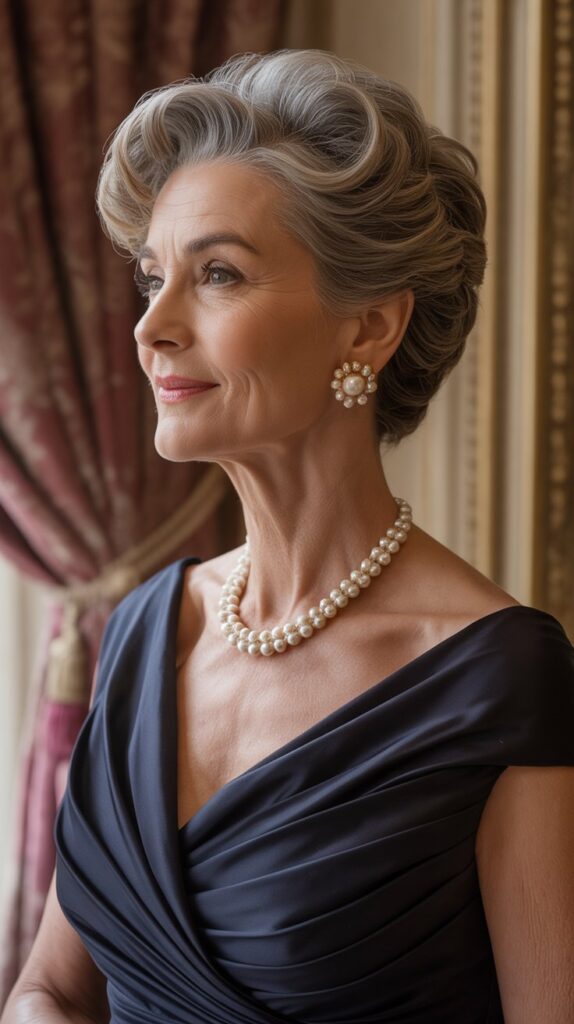 Best 30+ Short Hairstyles for Women Over 60 That Will Turn Heads 17 The Classic French Twist (Short Version)