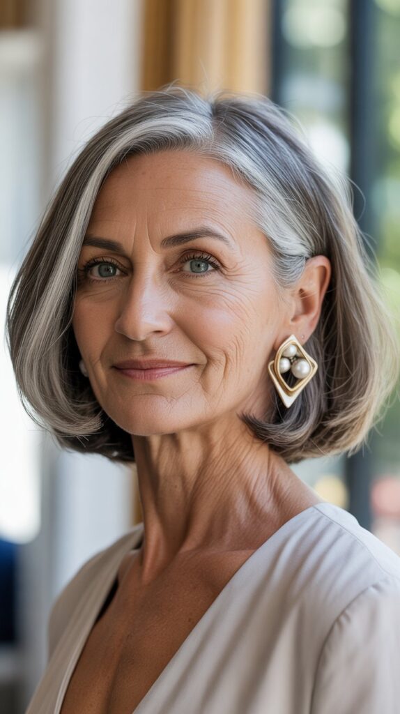 Best 30+ Short Hairstyles for Women Over 60 That Will Turn Heads 25 The Ear-Grazing Bob