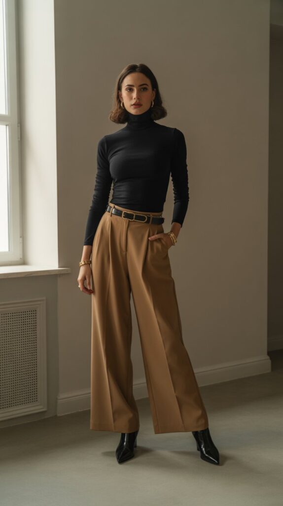 32 Chic Casual Fall Outfits for Women in Their 30s 13 The Turtleneck Base Layer Strategy