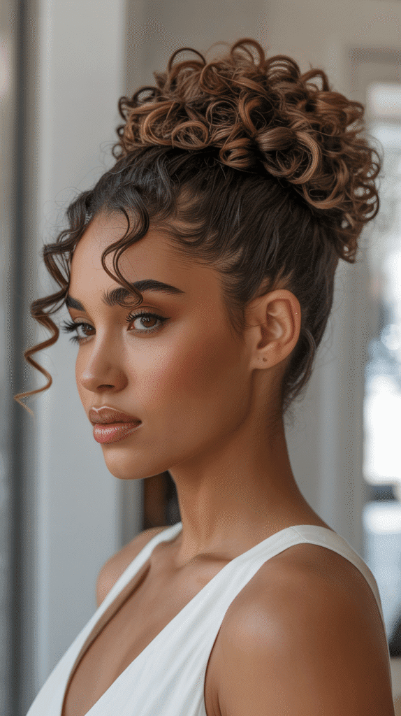 Classic High Curly Bun