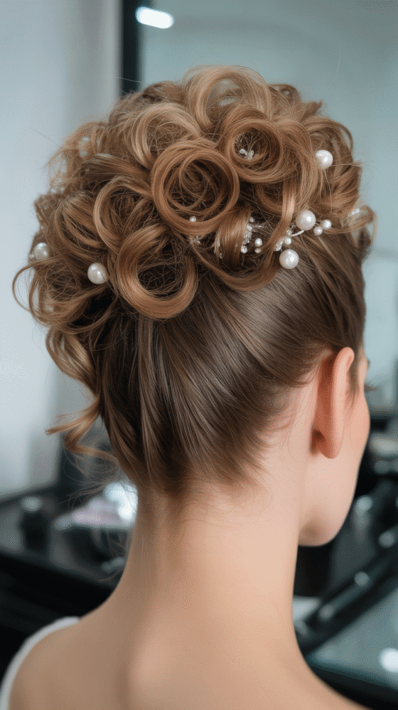 Best 30+ Wedding Hairstyles for Long Curly Hair 27 Curly Mohawk-Inspired Updo