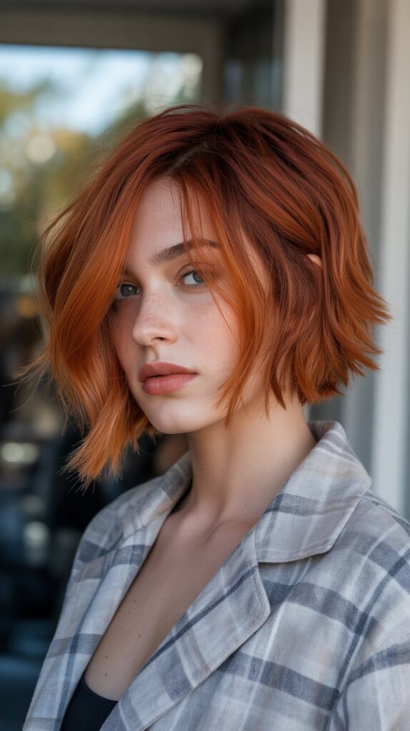 27 Stunning Choppy Bob Haircuts for Thick Hair 27 Choppy Bob with Copper Tones