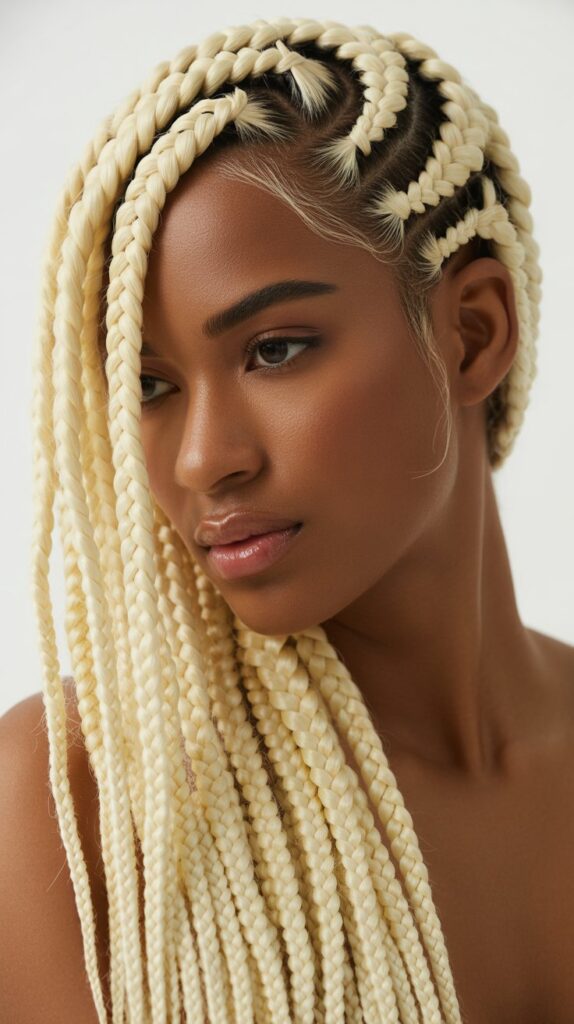 Top 27+ Stunning Side Part Knotless Braids to Try Right Now 8 8. Blonde Side Part Knotless Braids