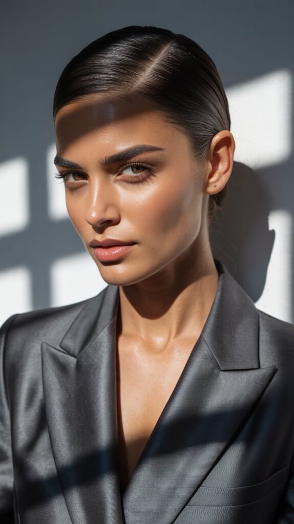 The Slicked-Back Power Look